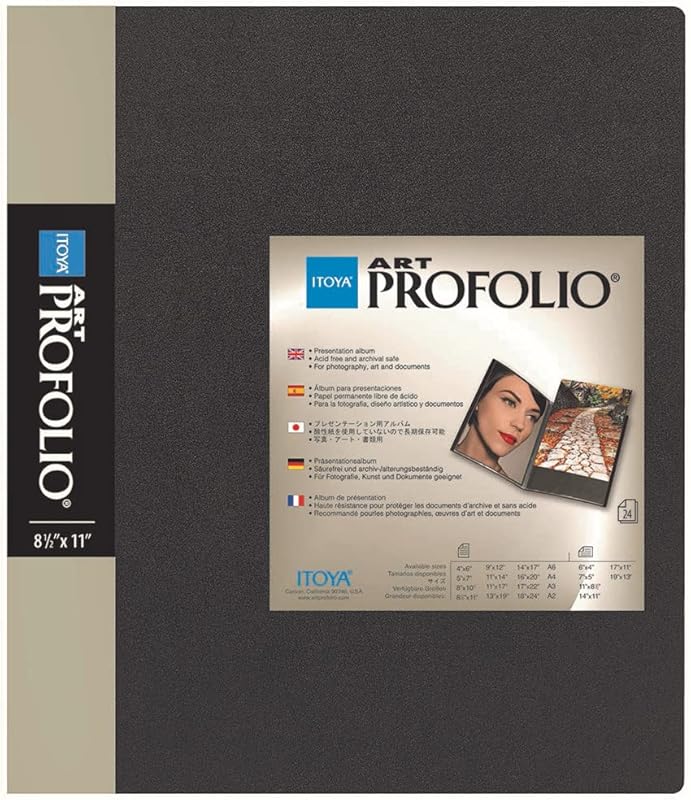 Itoya Original Art ProFolio 11x14 black 48-page art portfolio binder with plastic sleeves