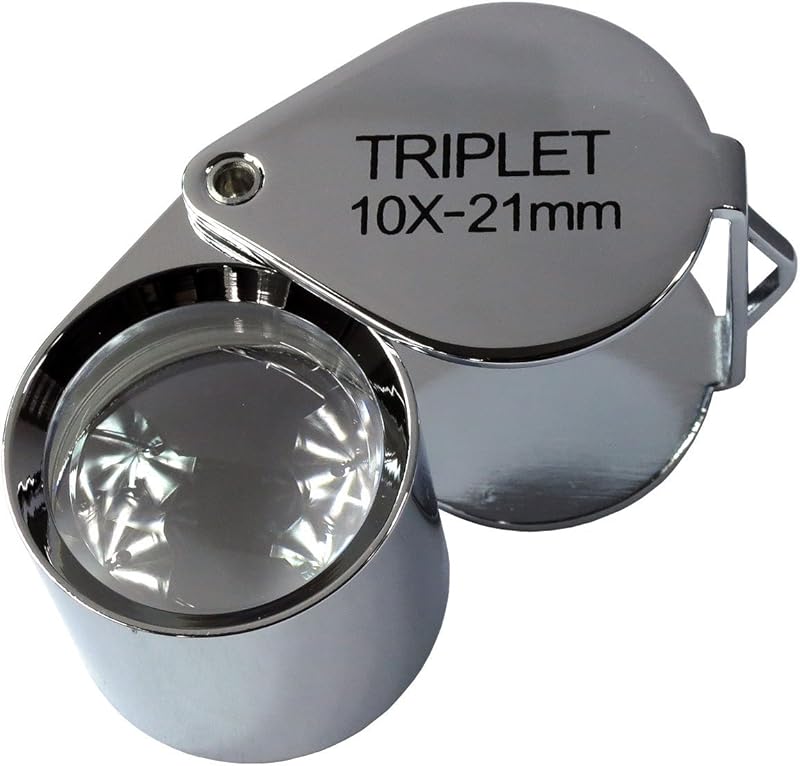 Lighted handheld jeweler's loupe magnifier with LED and measuring scale
