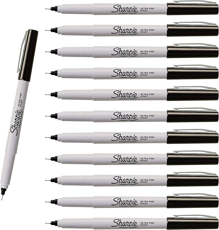 Sharpie permanent markers ultra fine point black 12-count