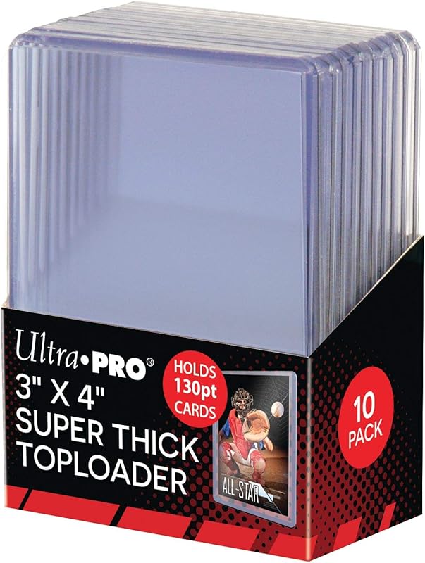 Ultra Pro 82327 super thick 130pt 3x4 inch toploaders 10-count