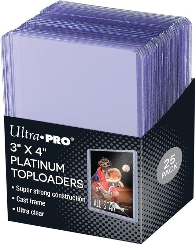 Ultra Pro 3x4 inch ultra clear platinum toploaders 25-count for standard trading cards